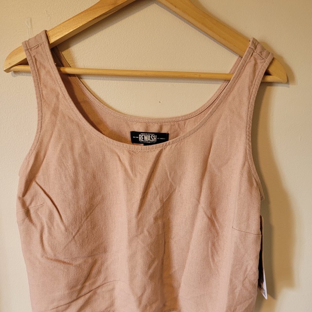 Rewash Women's Pink Linen Tank Top